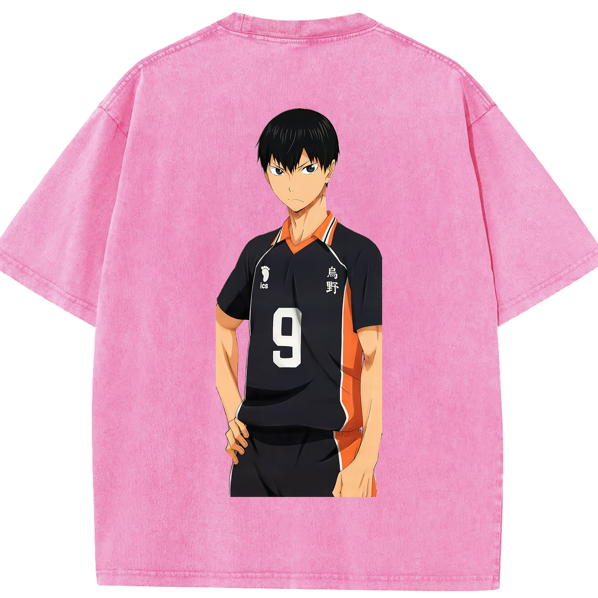 （画像用） ハイキュー!! Haikyu!! 綿100% ヴィンテージ風 半袖Tシャツ（背面プリント）